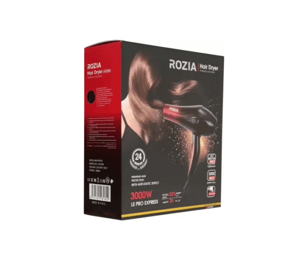 Professional Hair Dryer(3000 W, Black, Red), ROZIA HC-8180