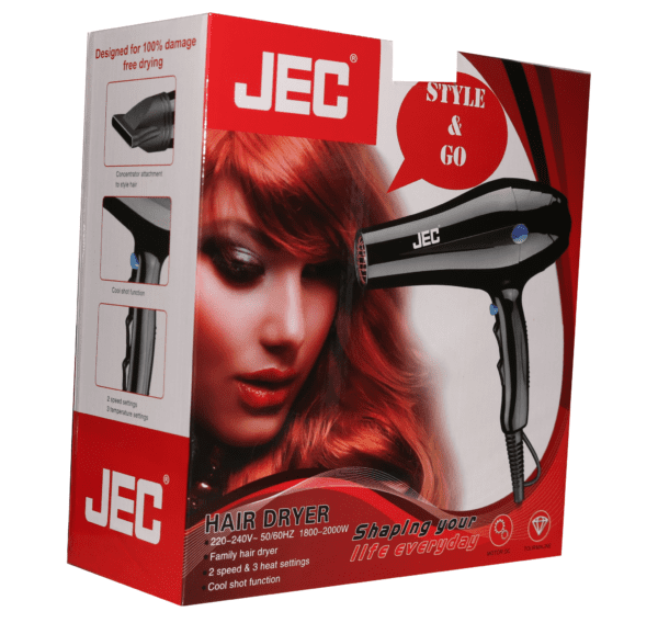 Hair Dryer with Cooling Brust Function Black, JEC