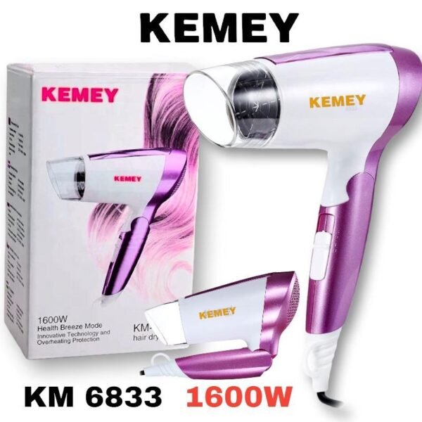 Kemei KM – 6833 Electric Mini Folding Compact Travel Hair Dryer