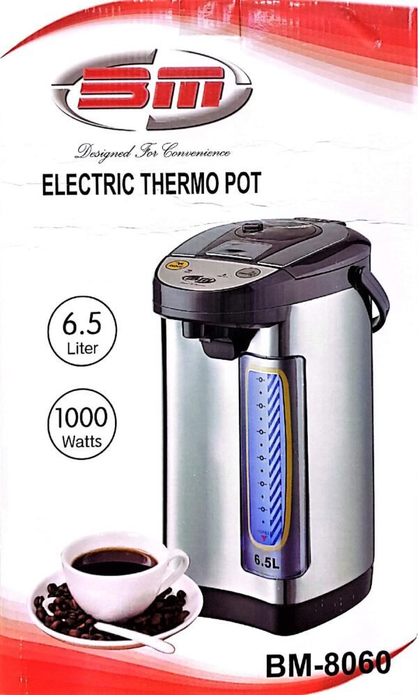 BM Satellite Electric Hot Water Boiler and Warmer, Hot Water Dispenser with Night light, Stainless Steel, 6.5 Liter, BM-8060
