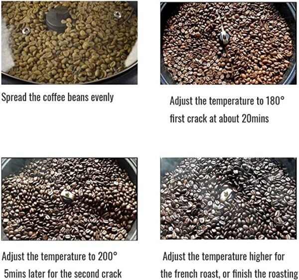 BM Satellite Electric Coffee Roaster Household Roasting Machine Nuts Dryfruits Coffee Bean Baker 1300W BM-836