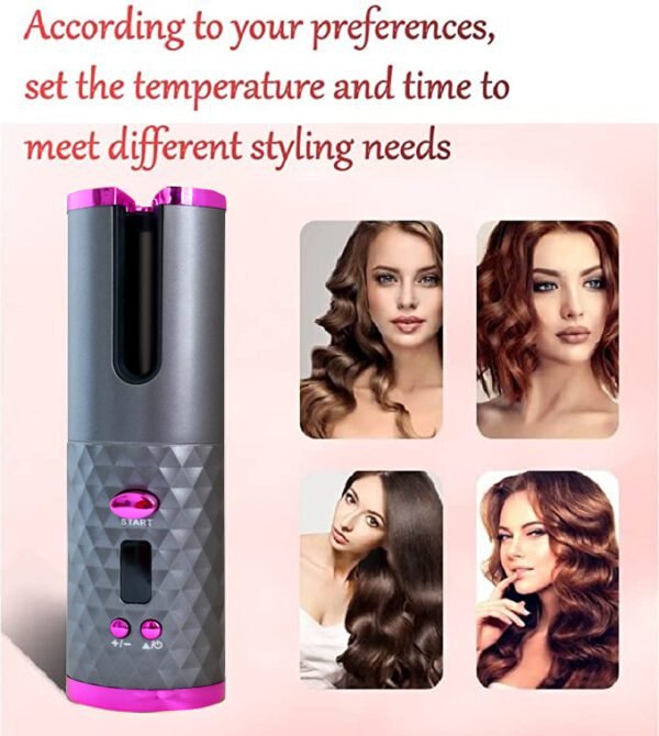 Wireless Automatic Hair Curler with Power Bank Portable Cordless Curling Iron, HG-007