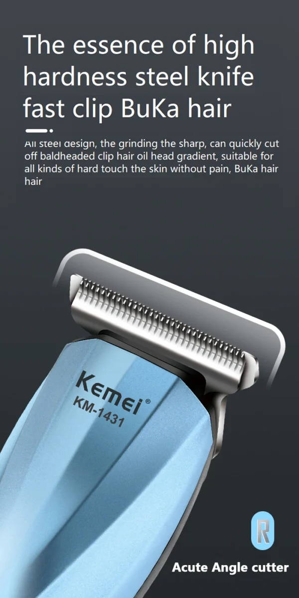 Kemei KM-1431 Professional Hair Clipper 3 Length Settings 60 Min Runtime
