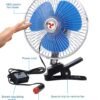 OLYMPIA 6" Car Cooling Fan Rotatable Powerful Quiet Ventilation Oscillating Car Fan with Adjustable Clip & Cigarette Lighter Plug for Van/SUV/RV/ATV OE-600