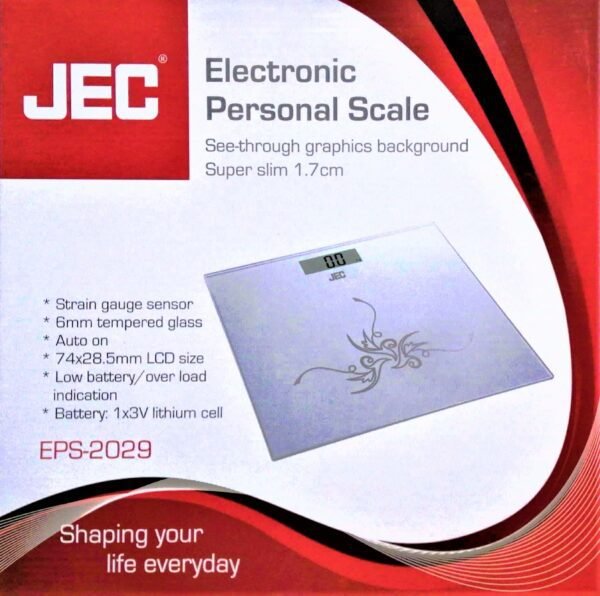 JEC Tempered Glass Electronic Personal/Bath Scale 150kg/330lb Luggage scale EPS-2029