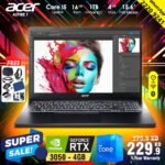 Acer Aspire 7 i5-12450H Nvidia RTX3050 4GB VGA 16GB 1TB NVMe SSD 15.6 FHD IPS 144Hz