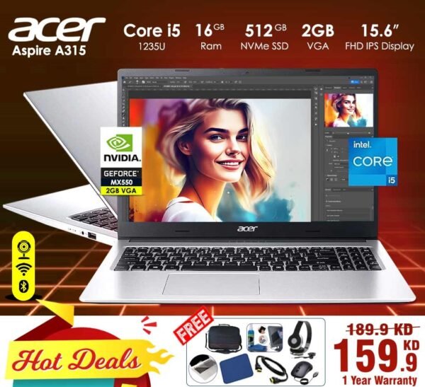 Acer Aspire i5 12th Gen 16GB Ram 512GB SSD 2GB VGA 15.6 FHD