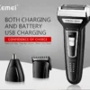 Kemei 3 in 1 Electric Razor Shaver Hair Clipper Rechargeable Nose Hair Trimmer USB Men KM-6559