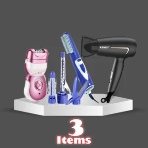 Foldable Hair Dryer, 3 in 1 Hair Remover & 4 in 1 Hair Styler, CB-p