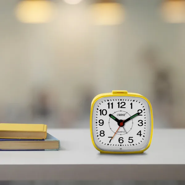 Orpat Beep Time Piece Buzzer Alarm Clock | Table Clock TBB-137 Yellow