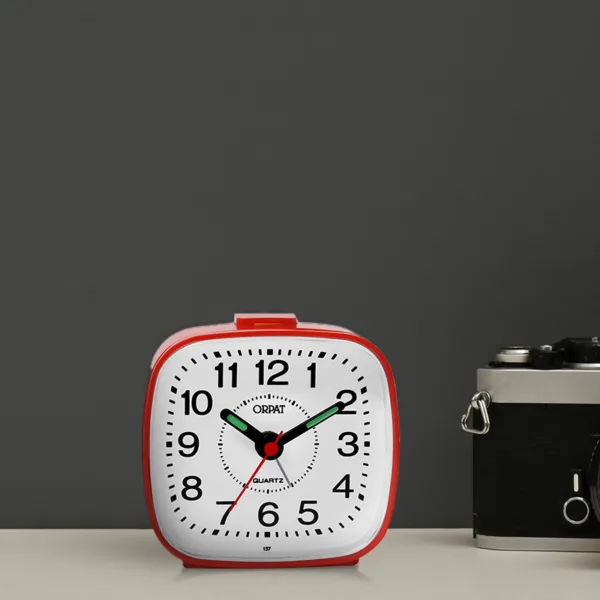 Orpat Beep Time Piece Buzzer Alarm Clock | Table Clock TBB-137 Red