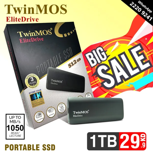 TwinMos Portable 1TB SSD 1050 MB/s Speed