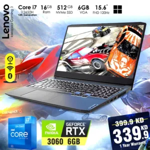 Lenovo IdeaPad Core i7-12650H 12th Gen 16GB 512GB SSD Nvidia GeForce RTX3060 - 6GB VGA 15.6inch FHD 120Hz