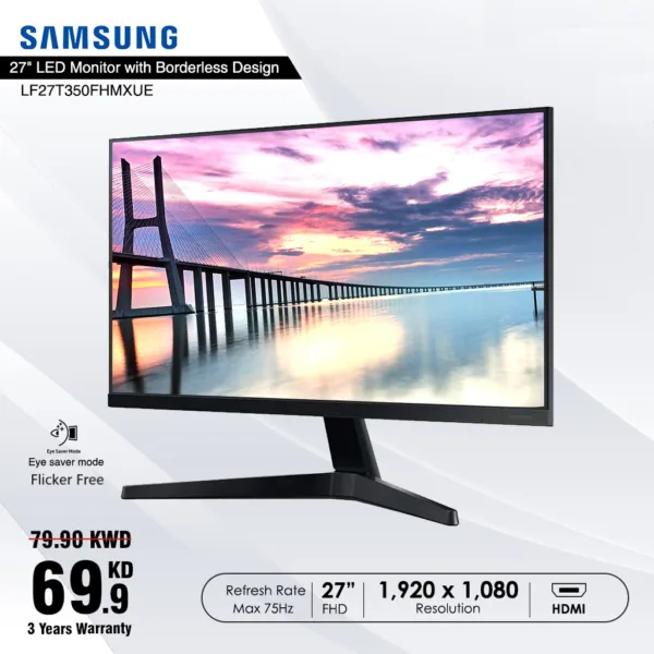 Samsung 27"FHD LED Monitor with Borderless Design