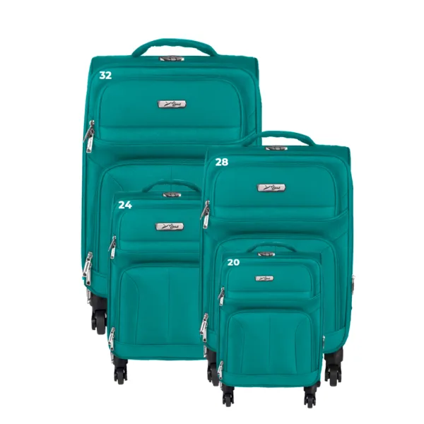 Euro Lark Travel Suitcase Trolley Bag 4pcs- 20, 24, 28, 32 inches Upright Turquoise