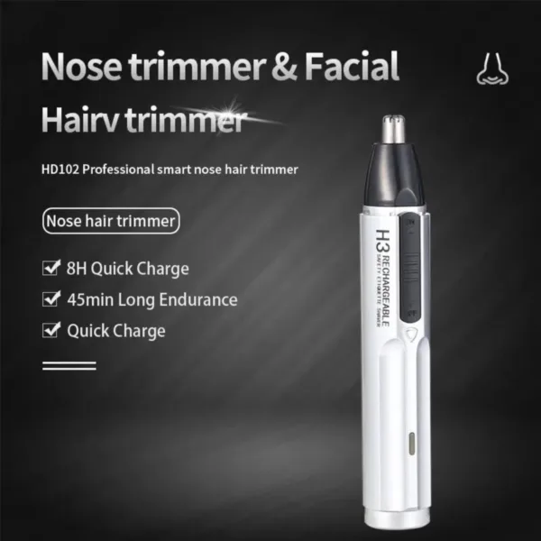 ROZIA 2 in 1 Nose Ear Facial Hair Trimmer (Silver, Black) HD102