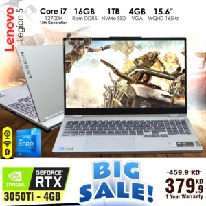 Lenovo Legion 5 Core i7-12700H 12th Gen 16GB 1TB SSD RTX3050Ti 4GB VGA 15.6 WQHD