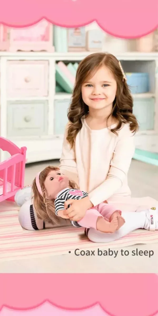 My Sweet Doll doll with crib, trolley and high chair 3358