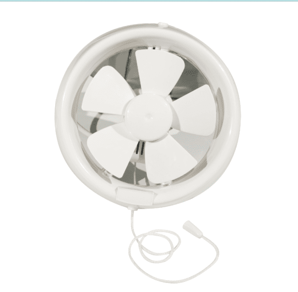 KING ON 620406 PP Plastic Round Shape Window Mounted Bathroom Ventilation Exhaust Fan with Low Noise 6" (175 mm)