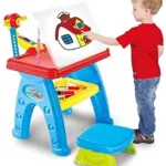 Super Projector Toys Bhoomi Multi-Function Kids Drawing Projector Desk Table with Chair – Educational Learning Table 8787
