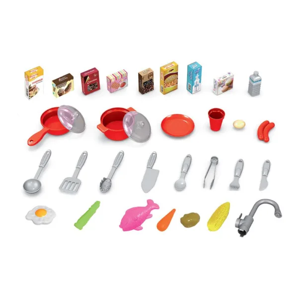 Toys 922-101 Talented Chef Pretend Kitchen Set With Realistic Lights And Sounds 58 Pcs Multicolour