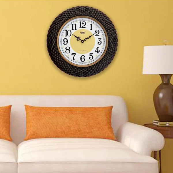 Ajanta Plastic Glass Vintage Wall Clock 8057 brown