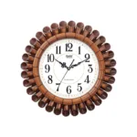 Ajanta wall-clock-vintage-series-clock AJ-5037-teak-wood-white