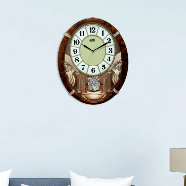 Classic-Musical-Pendulum-Quartz-Wall-Clock-with-Decorative-Diamonds-3327-Copper