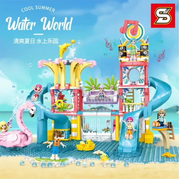 SY Sheng Yuan SY6570 Girl Series Slide Water Theme Park Building Block Bricks 971+pcs