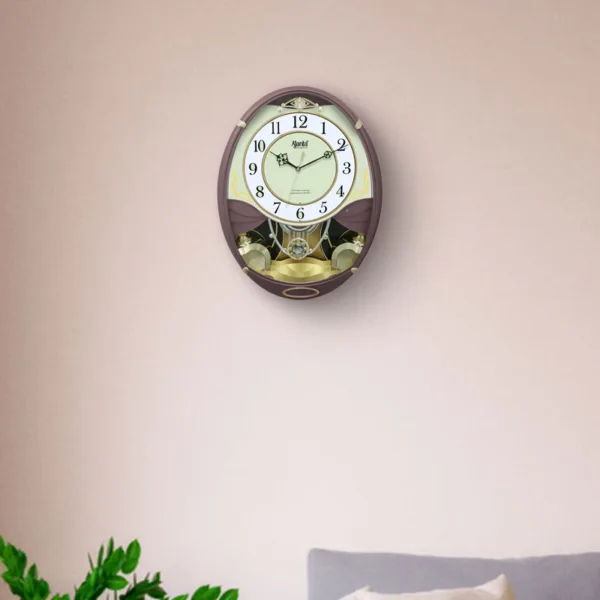Wall-Clock-Classic-Musical-Pendulum-Quartz-Wall-Clock-Pendulum-Clock-with-Decorative-Daimonds-3927-Brown