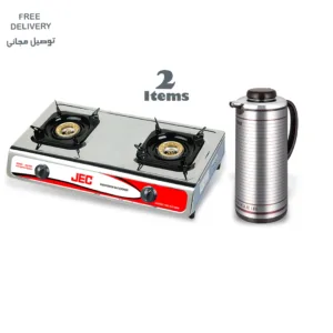 JEC Automatic Double Gas Burner GC-5806 Handy Jug Stainless Steel insulated Vacuum Flask Thermos 2 ltr
