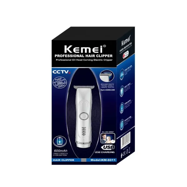 Kemei KM-6011 Portable USB charging Hair Trimmer 0 tool distance