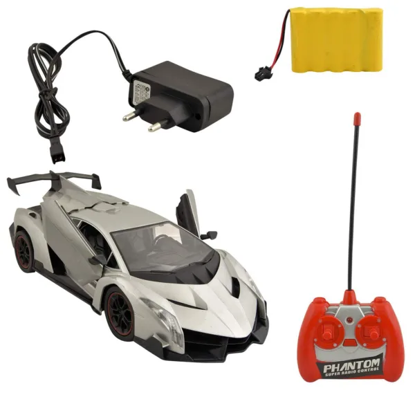 Gooyo X Street 1:14 Scale Electronic RC Radio Remote Racing High Speed Cars for Kids Toy with Door Openable from Remote with Chargeable Battery and Charger(Grey) Toys for Boys/Kids 1385-1A