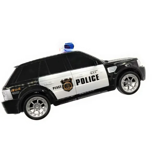 Children's Fun Interactive Play Full Function RC Police SUV Car 1/16 Scale Electric Vehicle w/LED Lights, Realistic Police Siren & Rechargeable Battery, Remote Control Police Car 3699-Q5