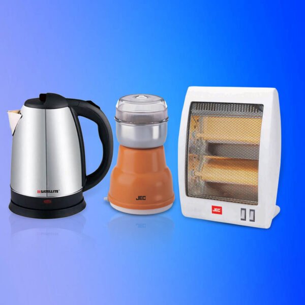 JEC Halogen Heater 400W/800W HF-5358 Automatic KETTLE 2L BM-8034 Multi Grinder Coffee, Herb and Spice, JEC CG-5023