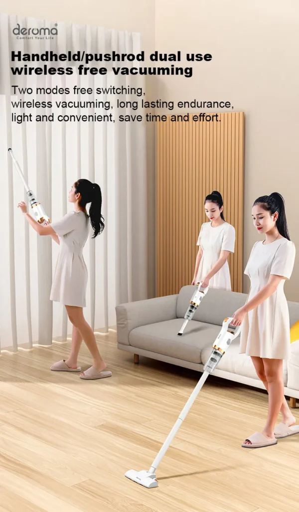 Cordless Wireless Vacuum Cleaner- FH268, Wet & Dry With 3 Brush Head
