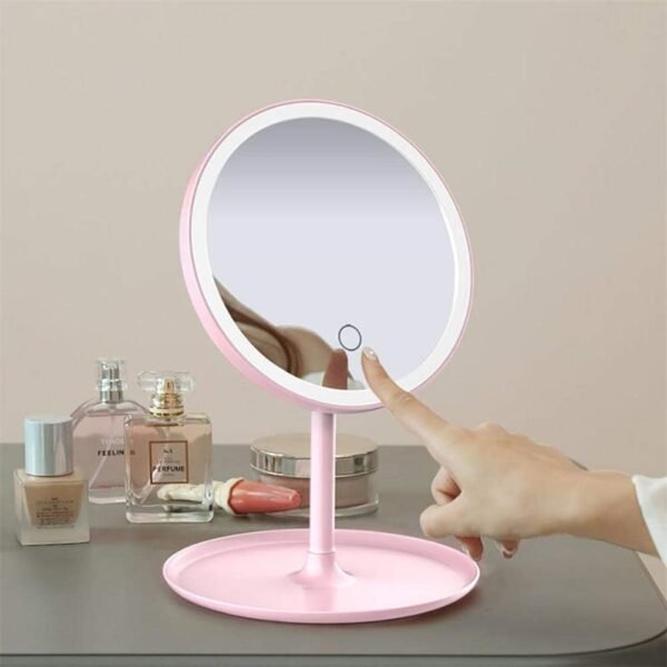 Make Up Mirror Small Lighted HH-099 180 Degree Rotation Cosmetic Led Makeup Mirror With Light